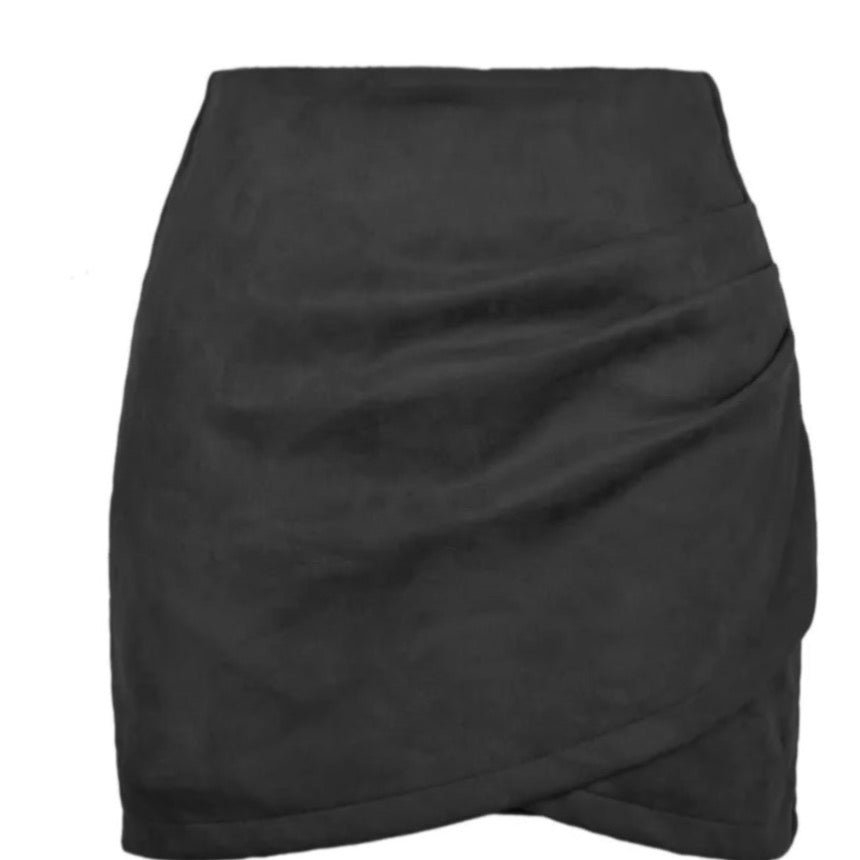 Faux suede above knee Skirt 