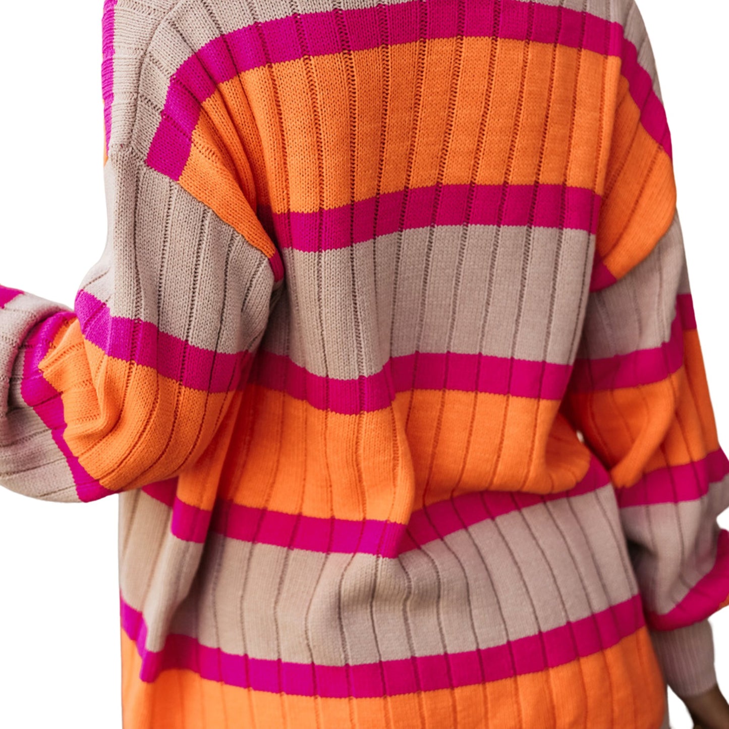 Orange Striped Cardigan - Lavish life LLC 