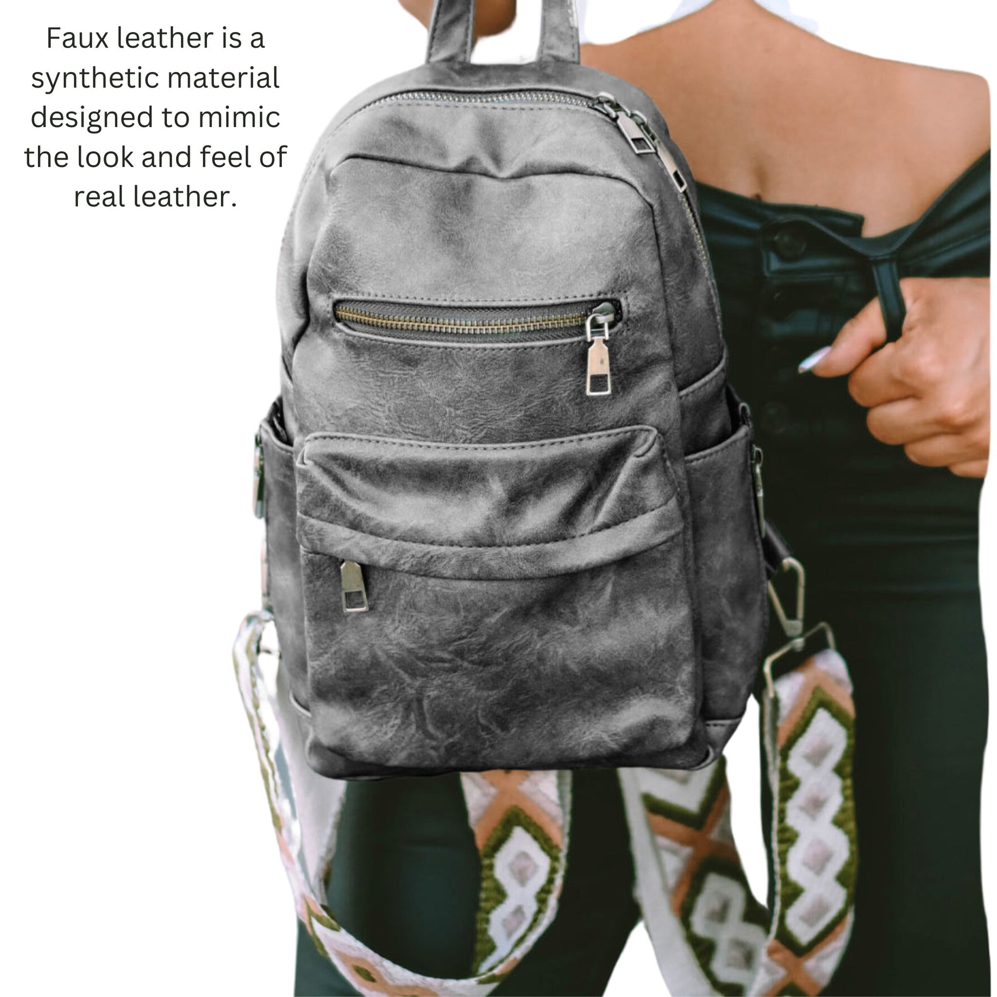 Gray double zipper backpack - Lavish life LLC 