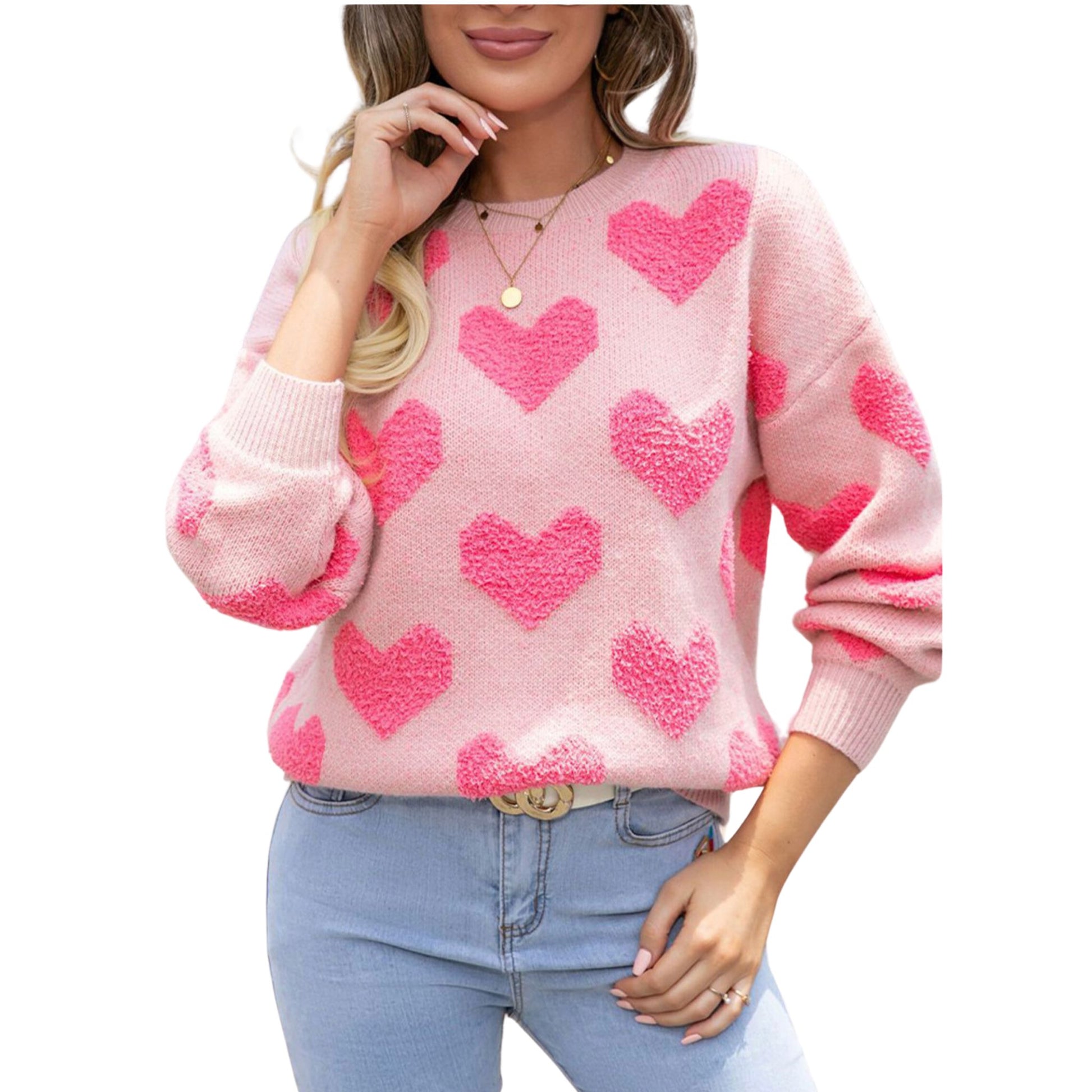Heart knit sweater - Lavish life LLC 